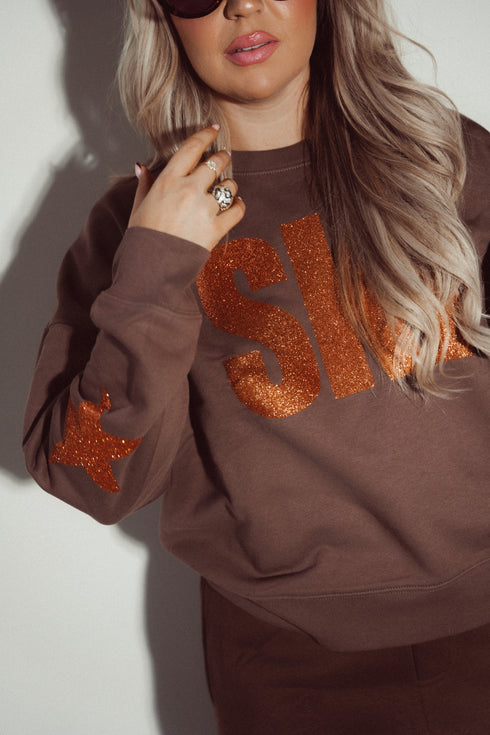 Boxy Sweater Ski Copper Glitter