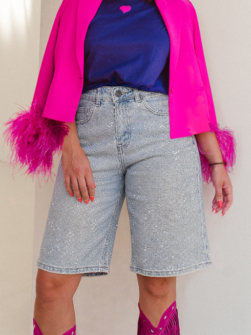 Denim Jort Glitter