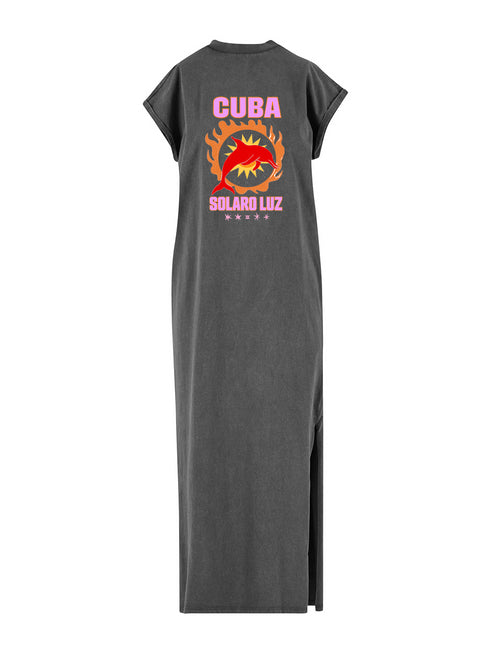 Kleid Long Cuba - Grau gewaschen