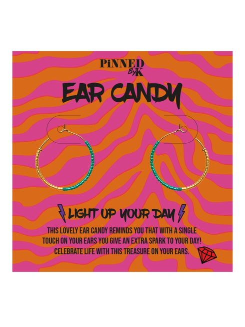 Ear Candy Gold Mint Green Beads