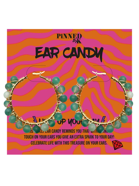 Ear Candy Semi Green Beads