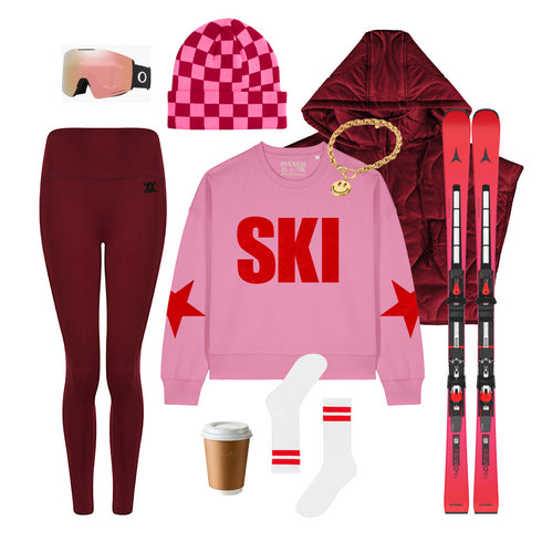 Boxy Sweater Ski Neon Red Velvet
