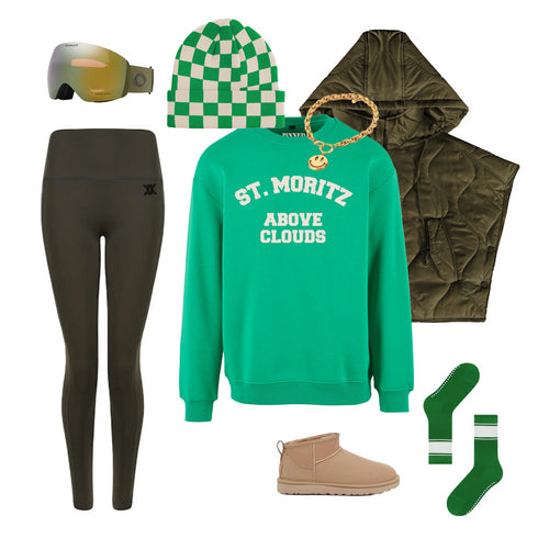 Beanie Square Pattern Green