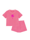 Mädchen Frottee Set Palme Neon Pink Samt | HINWEIS: Lieferzeit 5-7 Werktage