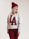 Boxy Sweater Los Angeles Bordeaux Glitzer
