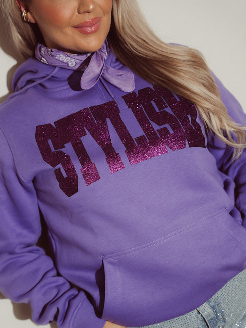 Limited Hoodie Stylish Purple Glitter