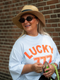 Cropped T-shirt Lucky 777 Orange