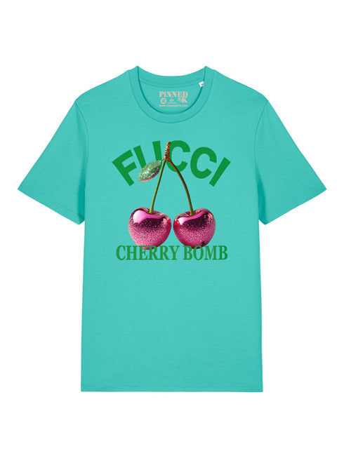 Regular T-Shirt Curve Fucci Cherry Bomb - Poolblau