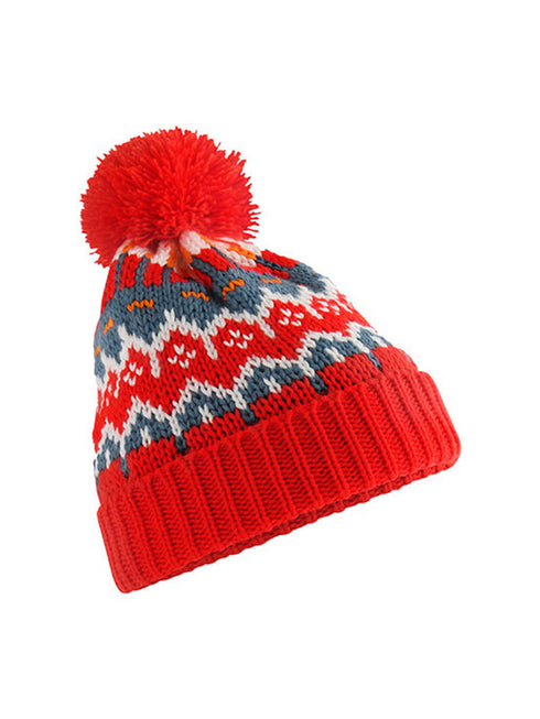 Retro Ski Beanie Blue - Red