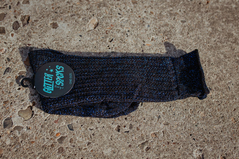 Socks Long Blue Glitter