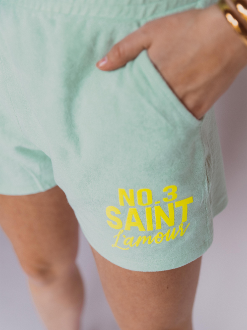 Set Badstof Saint L'amour Velvet Neon Yellow - Mint