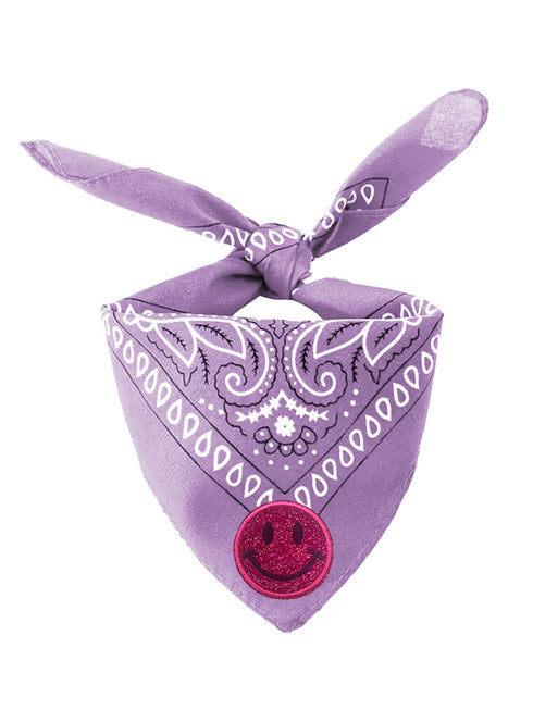 Scarf 3D Smiley Pink Glitter - Lilac