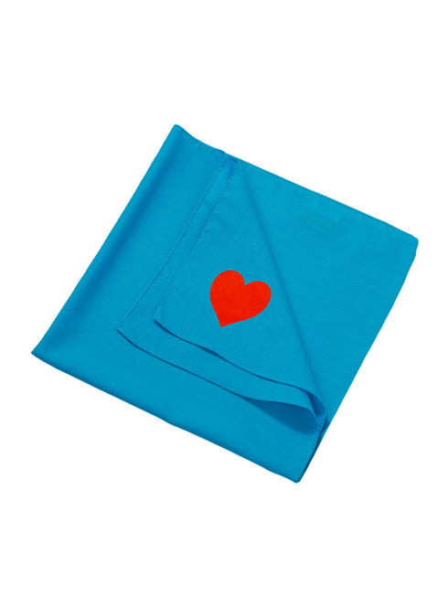 Schal PBK Herz Neon Orange Samt - Türkis