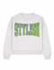 Boxy Sweater Stylish Green Glitter
