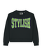 Boxy Sweater Stylish Green Glitter
