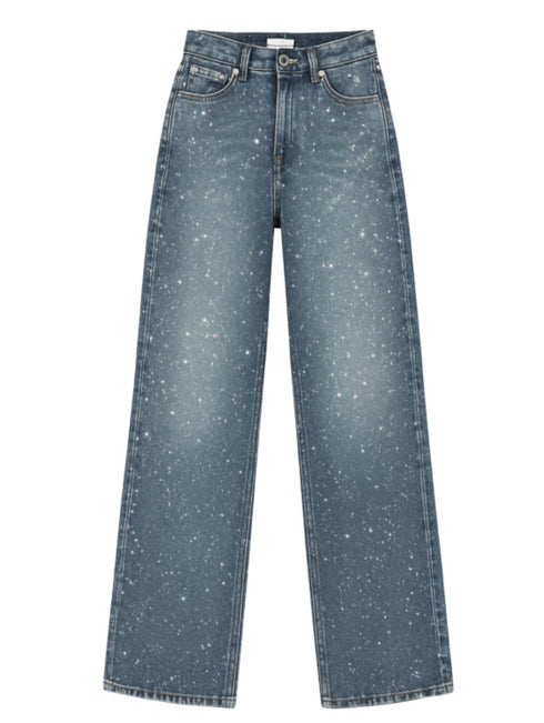 Jeans Wide Leg Jeans Glitter - Blue