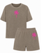 Set Badstof Palm Tree Neon Pink velvet