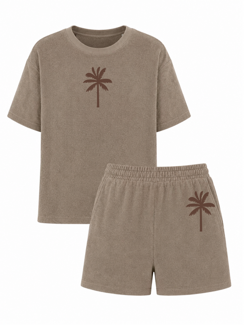 Frottee-Set Palme Mocca Velvet