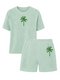 Set Badstof Palm Tree Green Velvet | NOTE: Levertijd 5-7 werkdagen