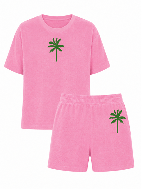 Palmtree Green Velvet Terry Set | HINWEIS: Lieferzeit 5-7 Werktage