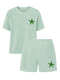 Set Badstof Starfish Green Velvet Mint