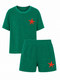 Set Badstof Starfish Neon Red Velvet Green
