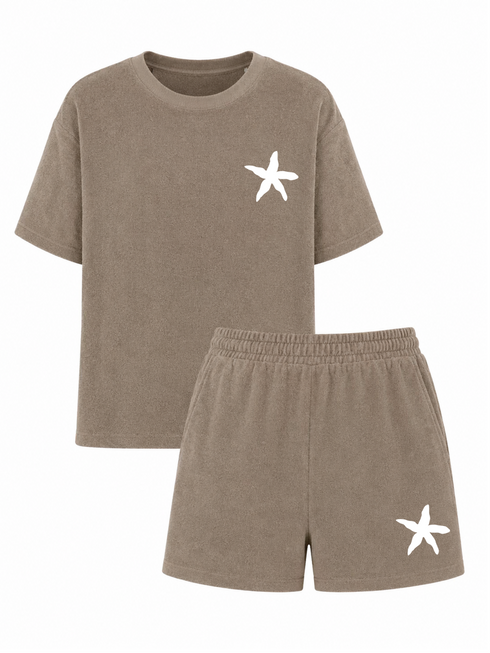 Set Badstof SeaStar White Velvet Brown.