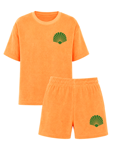 Set Badstof Shell Green Velvet | NOTE: Levertijd 5-7 werkdagen