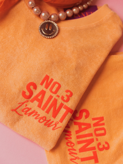 Set Badstof Saint L'amour Velvet Neon Orange | NOTE: Levertijd 5-7 werkdagen