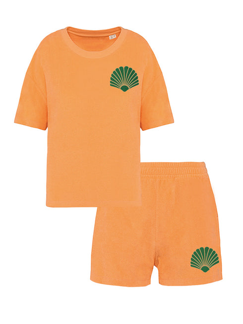 Set Frottee Frottee Shell Grün Samt