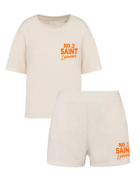 Set Terry Terry Saint L'amour Velvet Neon Orange - Offwhite