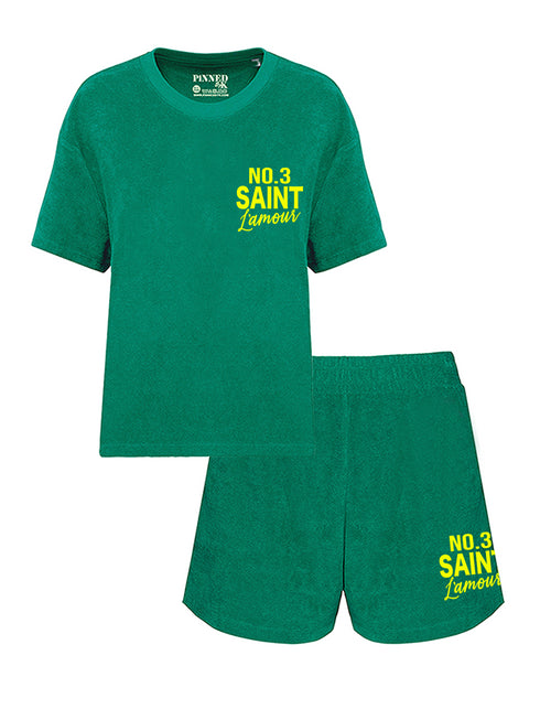 Set Frottee Terry Saint L'amour Samt Neongelb - Grün