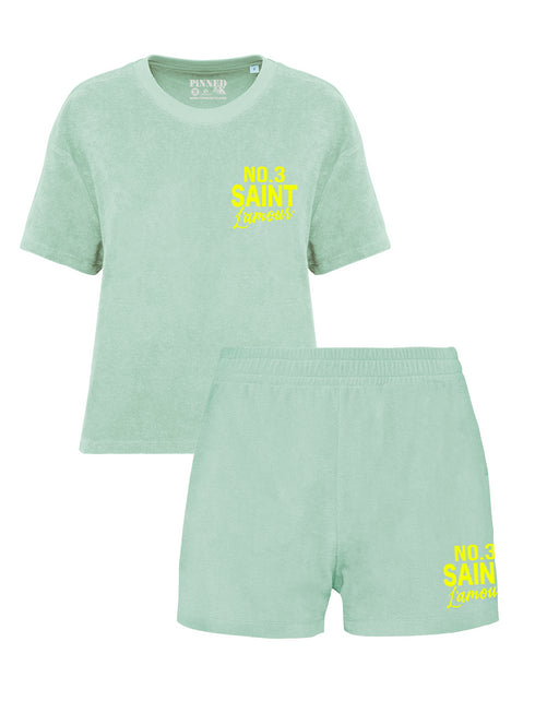 Set Frottee Terry Saint L'amour Samt Neongelb - Minze
