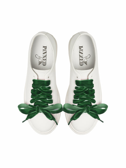 Schnürsenkel Samt - Dunkelgrün