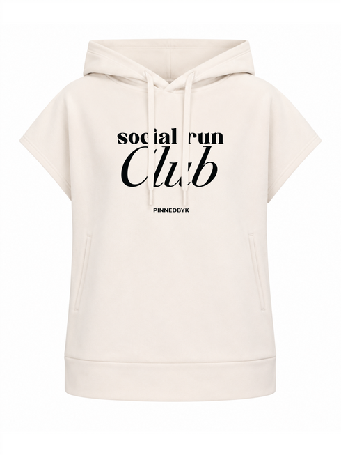 Sleeveless Hoodie Social Run Club Black