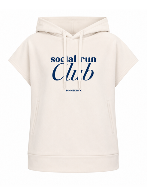 Sleeveless Hoodie Social Run Club Navy Blue