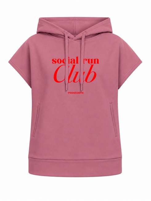 Sleeveless Hoodie Social Run Club Red