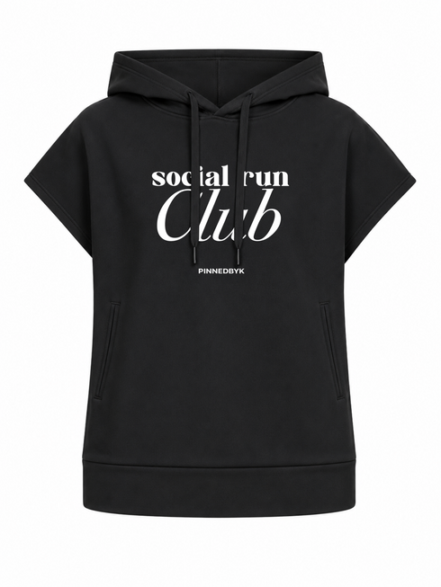 Sleeveless Hoodie Social Run Club White