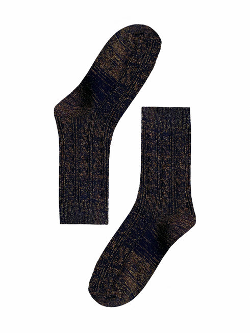 Socken Gold Glitter Damen - Schwarz