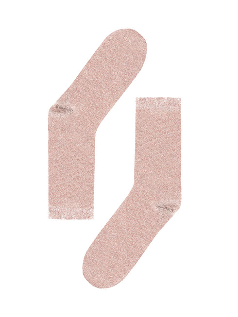 Socks Basic Soft pink glitter