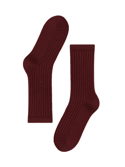 Socks Long Stripes Glitter - Bordeaux