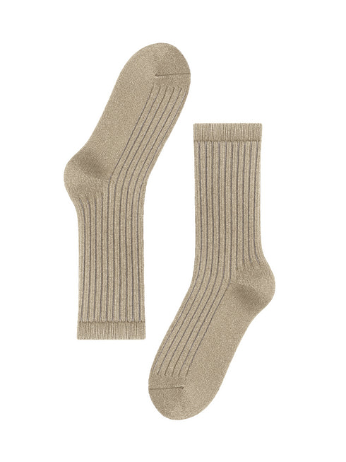Socks Long Stripes Glitter - Nude