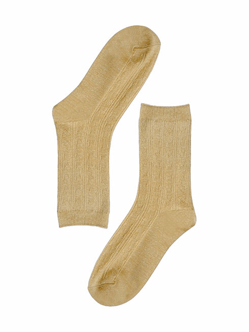 Socks Silver Glitter Stripes Femme - Gold