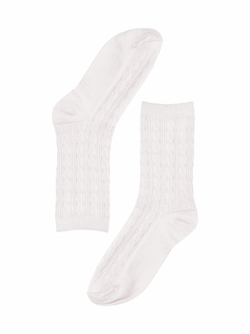 Socks Silver Glitter Stripes Femme - White