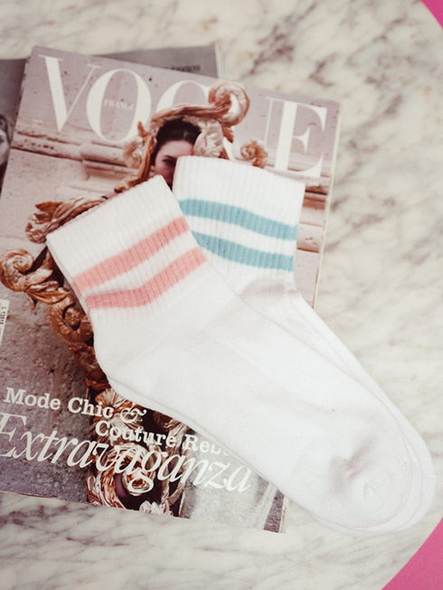 Sportive Short Sock Pink Stripe