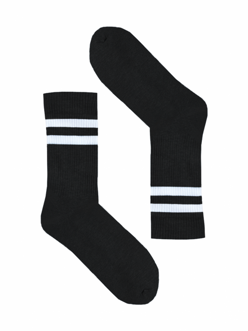 Sportive Sock Black White Stripes