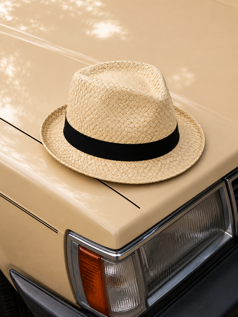 Straw hats basic white