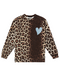 Sweater Leopard Heart Light Blue Velvet