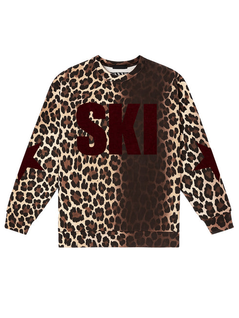 Sweater Leopard Ski Bordeaux Velvet