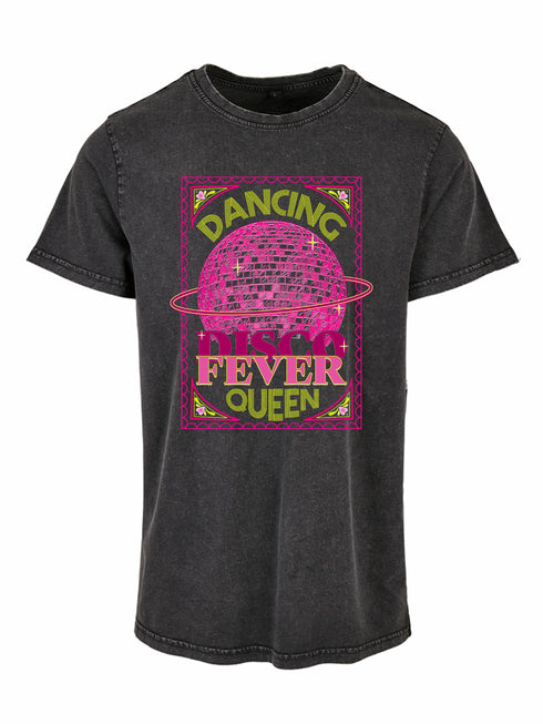 Washed T-shirt Curve Disco Fever Dark Grey